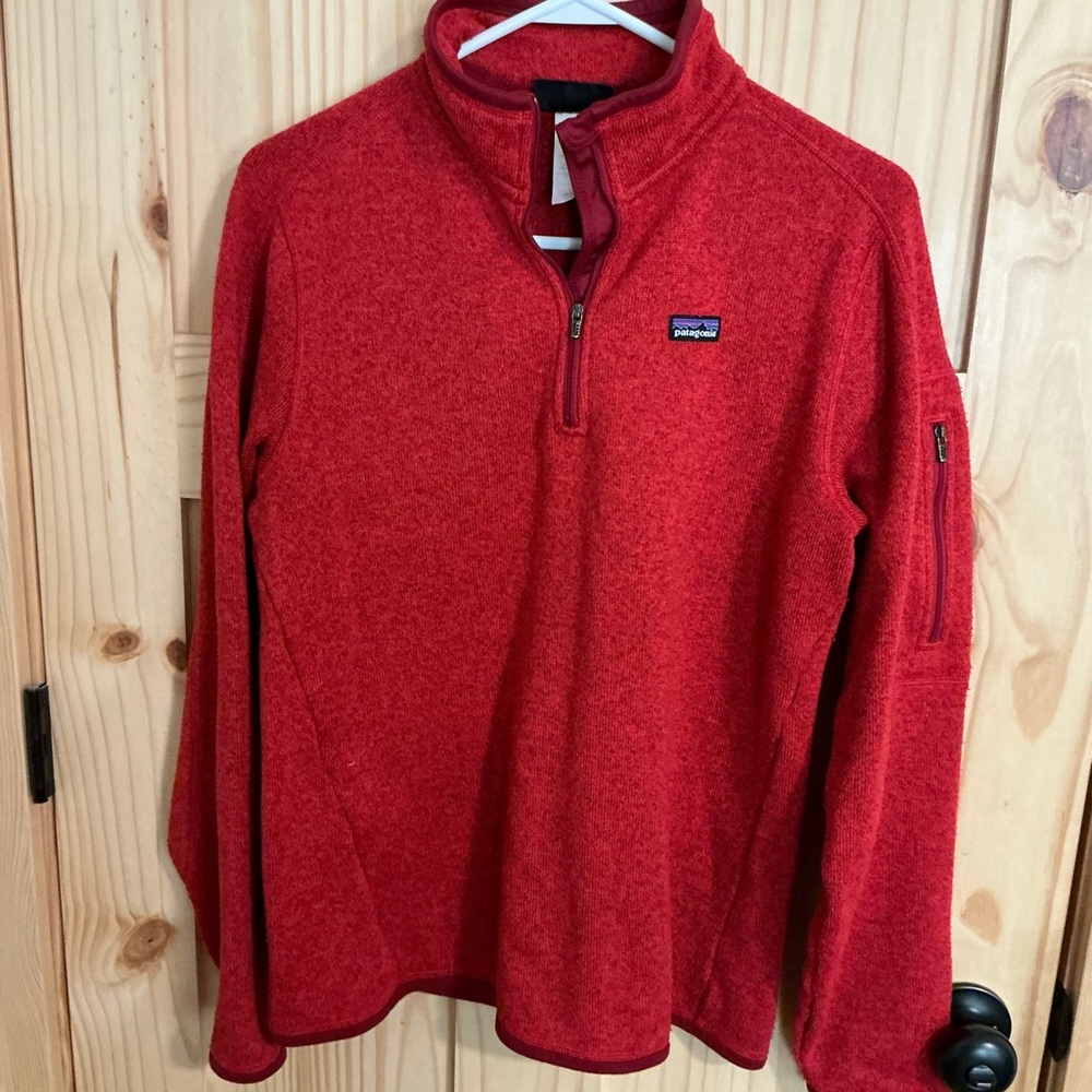 Patagonia Red 1/4 zip Better Sweater pullover.